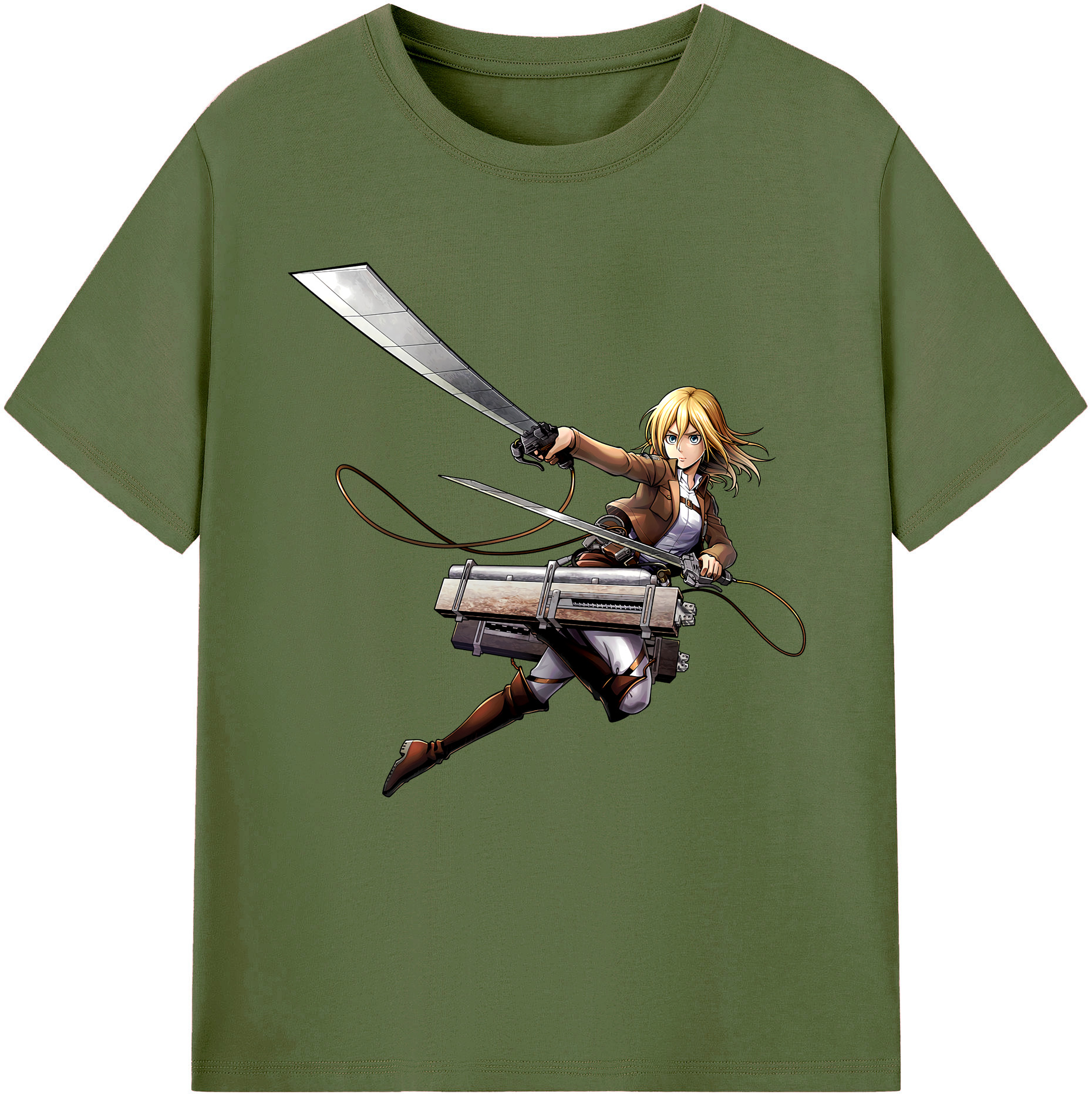 （画像用） 進撃の巨人 クリスタ·レンズ Attack on Titan Christa Lenz 綿100％半袖Tシャツ（フロントプリント）